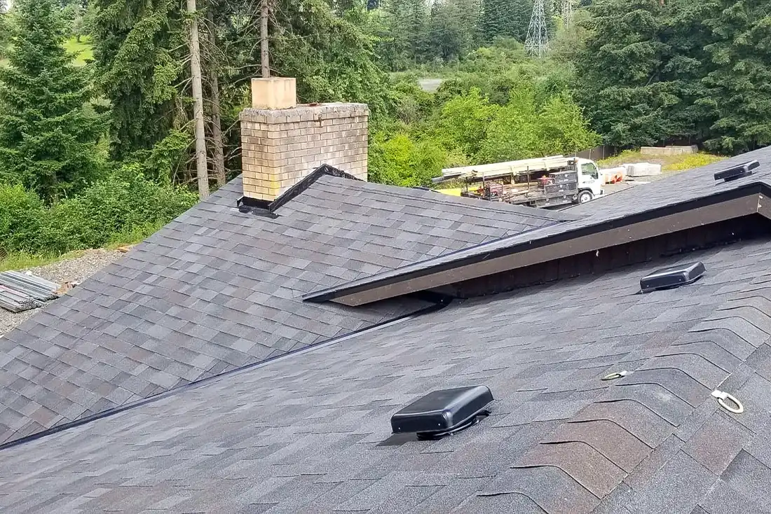 brown shingles roof